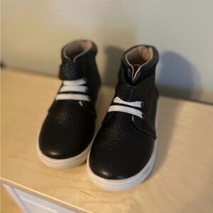 Monkey Feet Black Leather High Tops